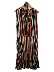 Vorschaubild 1 von Taifun Damen Blusenkleid Gr. 48 Streifen Mehrfarbig Maxi Viskose