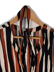 Vorschaubild 2 von Taifun Damen Blusenkleid Gr. 48 Streifen Mehrfarbig Maxi Viskose