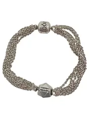 Vorschaubild 1 von Multi-Strand Charm Bracelet 925 Silber Geometrisch 16cm Damen