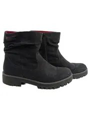 Vorschaubild 1 von Damen Stiefeletten Gr. 37 Schwarz Wildleder Optik Reißverschluss
