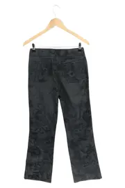 Vorschaubild 2 von Damen Stoffhose Schwarz Cord Blumenmuster Elegant Klassisch Gr. M 38