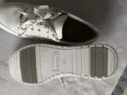 Vorschaubild 4 von Damen Sneaker Low Leder Weiß Gr. 40 Lochmuster Reißverschluss