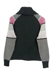 Vorschaubild 2 von Damen Strickjacke Gr. 42/XL Schwarz Gestreift Baumwolle