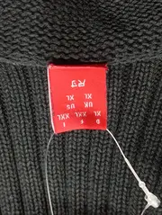 Vorschaubild 4 von Damen Strickjacke Gr. 42/XL Schwarz Gestreift Baumwolle