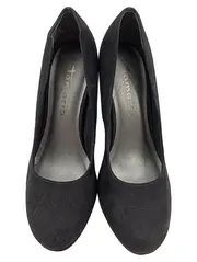 Vorschaubild 2 von Tamaris Damen Plateau Pumps Gr. 38 Schwarz Elegant Klassisch 9,5cm Absatz
