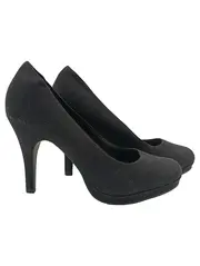 Vorschaubild 1 von Tamaris Damen Plateau Pumps Gr. 38 Schwarz Elegant Klassisch 9,5cm Absatz