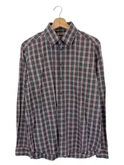 Vorschaubild 1 von Herren Freizeithemd Grau Kariert Gr. 46/S Casual Langarm Baumwolle