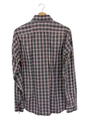 Vorschaubild 2 von Herren Freizeithemd Grau Kariert Gr. 46/S Casual Langarm Baumwolle
