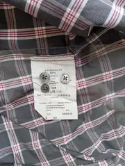 Vorschaubild 4 von Herren Freizeithemd Grau Kariert Gr. 46/S Casual Langarm Baumwolle