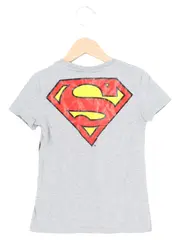 Vorschaubild 3 von Kinder T-Shirt Gr. 116 Grau Superman Logo-Print Strass Casual