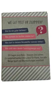 Vorschaubild 2 von 99 Fragen für Verliebte - Das Liebes-Quiz Kartenspiel Paare