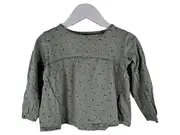 Vorschaubild 1 von Langarmshirt Mädchen Gr. 92 Grün Blumenmuster Baumwolle