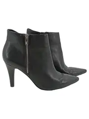 Vorschaubild 1 von Damen Stiefeletten Gr. 40 Schwarz Elegant Leder Stilettoabsatz