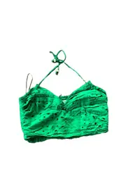 Vorschaubild 2 von Damen Crop Top Grün Lochstickerei Bandeau Gr. M 38