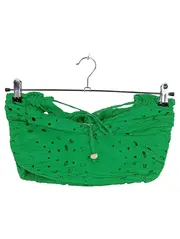 Vorschaubild 1 von Damen Crop Top Grün Lochstickerei Bandeau Gr. M 38