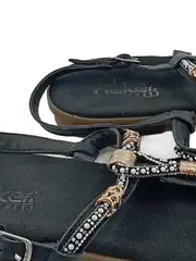 Vorschaubild 3 von Damen Zehentrenner Sandalen Gr. 39 Schwarz Modisch Strass