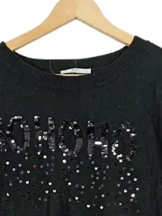 Vorschaubild 2 von EDC Damen Pullover Schriftzug Pailletten Weihnachten Langarm Schwarz L