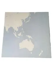 Vorschaubild 1 von Bild Australien Weltkarte Hellblau 25x25 cm Modern Holz