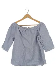 Vorschaubild 1 von Damen Bluse Gr. 40 Blau Weiß Gestreift Off-Shoulder Baumwolle