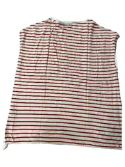 Vorschaubild 3 von Damen T-Shirt Ringelshirt Gr. 40 Weiß Rot Gestreift Maritim