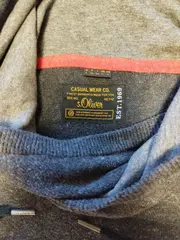 Vorschaubild 2 von Herren Kapuzenpullover Gr. L Grau Meliert Stehkragen Kordelzug