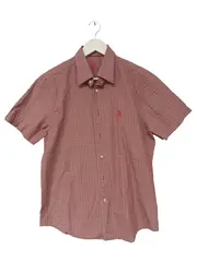 Vorschaubild 1 von Herren Freizeithemd Gr. 48/M Rot Kariert Kurzarm Casual