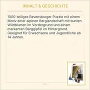 Vorschaubild 4 von Puzzle 1000 Teile Berglandschaft Alpen Blumen Landschaft Erwachsene