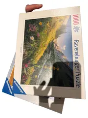 Vorschaubild 1 von Puzzle 1000 Teile Berglandschaft Alpen Blumen Landschaft Erwachsene