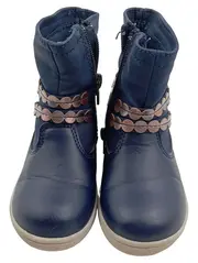 Vorschaubild 1 von Imidipi Mädchen Stiefel Gr. 24 Blau Metallic Deko Reißverschluss