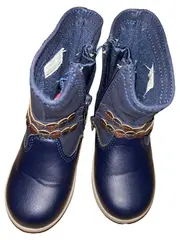 Vorschaubild 2 von Imidipi Mädchen Stiefel Gr. 24 Blau Metallic Deko Reißverschluss
