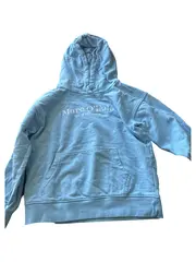 Vorschaubild 1 von Kinder Kapuzenpullover Blau Gr. 116 Logo Print Baumwolle