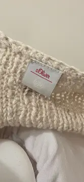 Vorschaubild 5 von Damen Strickpullover Gr. 40/L Beige Lochmuster Baumwolle