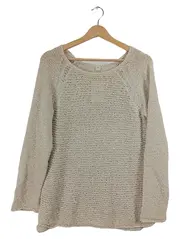 Vorschaubild 1 von Damen Strickpullover Gr. 40/L Beige Lochmuster Baumwolle