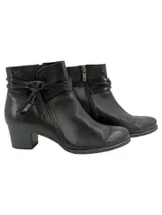 Vorschaubild 1 von Damen Stiefeletten Leder Schwarz Gr. 39,5 Absatz Elegant