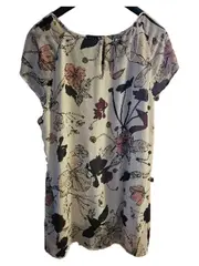 Vorschaubild 3 von Black Label Damen Bluse Gr. 44 XXL Weiß Blumenmuster Kurzarm Casual