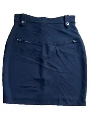 Vorschaubild 3 von Damen Bleistiftrock Schwarz Gr. 34/XS Zierknöpfe Stretch