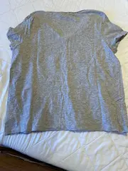 Vorschaubild 2 von Damen T-Shirt V-Ausschnitt Grau Meliert Gr. XL Basic