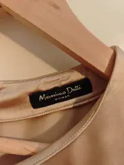 Vorschaubild 4 von Damen Bluse Beige Gr. L Acetat Elegant Ärmellos