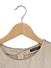 Vorschaubild 5 von Damen Bluse Beige Gr. L Acetat Elegant Ärmellos