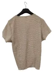 Vorschaubild 2 von Damen Top Casual Beige Gr. 42/XL Rippstrick Raffung