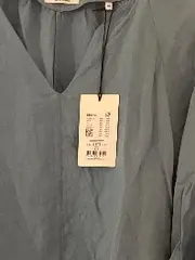 Vorschaubild 3 von Damen Leinenkleid Tunika Gr. 40 Petrol Casual Sommer