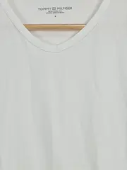 Vorschaubild 4 von Herren T-Shirt V-Ausschnitt Basic Weiß Gr. S