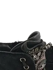 Vorschaubild 3 von Damen Stiefelette Gr. 39 Schwarz Strass Reißverschluss Kunstleder