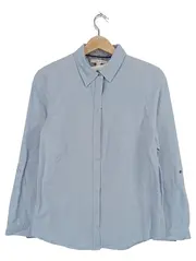 Vorschaubild 1 von Hemdbluse Damen Blau Langarm Klassisch Baumwolle Gr. 40