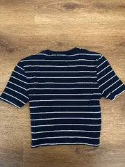 Vorschaubild 3 von Damen T-Shirt Crop Top Gestreift Los Angeles Gr. 38/M Blau