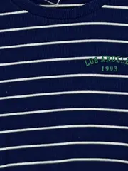 Vorschaubild 2 von Damen T-Shirt Crop Top Gestreift Los Angeles Gr. 38/M Blau