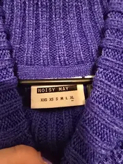 Vorschaubild 4 von Strickkleid Rollkragen Damen Gr. XL Blau Oversized Langarm