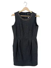 Vorschaubild 1 von Damen Etuikleid Schwarz Gr. 38 M Perlenbesatz Elegant Festlich