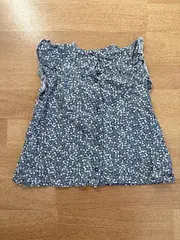 Vorschaubild 3 von Mädchen Kleid Blumenmuster Gr. 80 blau Rüschen Baumwolle