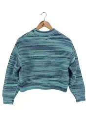 Vorschaubild 2 von Kinder Pullover Gr. 164 Blau Gestreift Cropped Strick